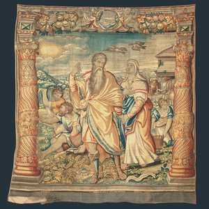 Brussels bibelske billedvev som viser nedstigningen fra arken fra serien "The Life of Noah", av Paulus van Nieuwenhove