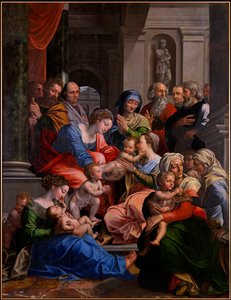 ""Det hellige slektskapet"" (Det hellige slektskapet) Maleri av Michael Coxcie (Michiel Coxien) (De Coxien, De Coxcie, Coxius, Van Coxcie og Coxie) (1499-1592) 1540 Olje på tre Dim 245x191 cm Kremsmuenster Abbey