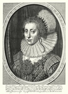Elizabeth Stuart, dronning av Böhmen (gravering) av Michiel Jansz. van (after) Miereveld