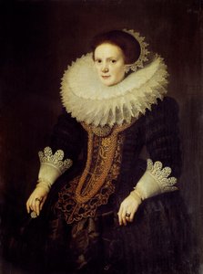 Portrett av en nederlandsk kvinne, maleri av Michiel Van Miereveld (1567-1641)