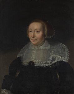 Portrett av en kvinne med blondekrage, ca. 1632-35.