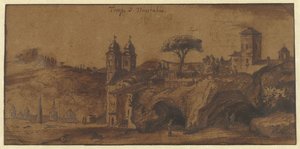 Utsikt over SS Trinità dei Monti i Roma av Michiel van Overbeek