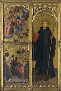 Saint Giles med Kristus som triumferer over Satan og apostlenes misjon, ca. 1408. av Miguel Alcaniz