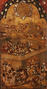 Erobringen av Mexico, Panel VII, ca. 1696-1715 (maling på tre)