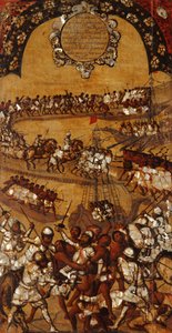 Erobringen av Mexico, Panel XXI, ca. 1696-1715 (maling på tre)