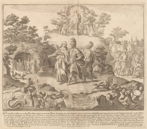 Aeneas and the Cumean Sybil, for "Chinea"-festivalen av Miguel de Sorellò after Francisco Preciado