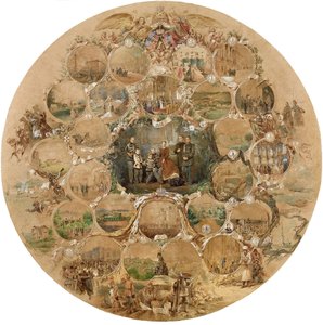 Komposisjon til feiringen av sølvbryllupet til keiser Alexander II, 1866 av Mihaly von Zichy