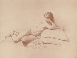 Studie av en liggende naken kvinne, 1885 av Mihaly von Zichy