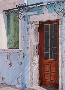 Burano-lampe (olje på panel)
