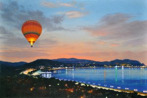 Nattflukt, 2016 (olje på lin) av Mike Briscoe