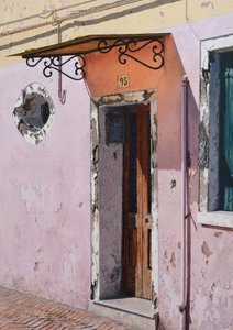 Nummer 93 Burano (olje på panel)