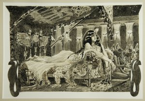 Cleopatra på sengen, 1899 av Mikhail Aleksandrovich Vrubel