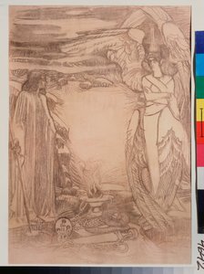 Illustrasjon pour le poeme Prophete de Alexandre Pouchkine (1799-1837) (illustrasjon til diktet Prophet av A Pushkin) - Tegning av Mikhail Alexandrovich Vrubel (Vrubel) (1856-1910), sangvinsk på papir av Mikhail Aleksandrovich Vrubel