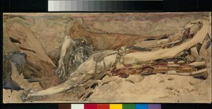 Demonterrassen - Verk inspirert av diktet ""The Demon"" av Mikhail Lermontov (1814-1841) produsert av Mikhail Alexandrovich Vrubel (Vrubel) (1856-1910) av Mikhail Aleksandrovich Vrubel