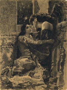Tamara og Demon. Illustrasjon til diktet Demonen av Mikhail Lermontov, 1890-1891