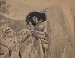Tamaras dans. Illustrasjon til diktet Demonen av Mikhail Lermontov, 1890-1891 av Mikhail Aleksandrovich Vrubel