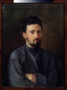 Portrett av forfatteren Vsevolod Mikhailovich Garchine (1855-1888) (Portrett av forfatteren V.M. Garshin). Maleri av Mikhail Georgievich Malyshev (1852-1914), olje på lerret av Mikhail Georgievich Malyshev