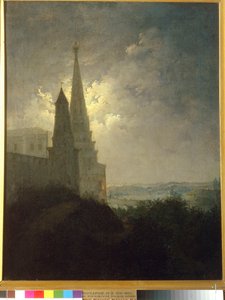 Utsikt over Moskva Kreml og Zamoskvorechye om natten av Bocharov, Mikhail Ilyich (1831-1895). Olje på lerret av Mikhail Ilyich Bocharov