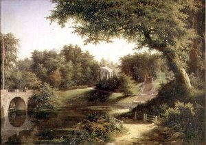 Utsikt i hagen til Pavlovsk (olje på lerret)