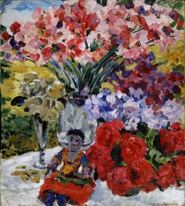 Blomster og en dukke, 1916