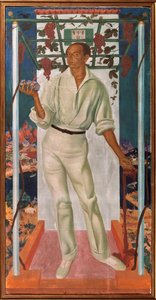 Portrett av den meksikanske kunstneren Roberto Montenegro Nervo (1887-1968) (Portrett av den meksikanske kunstneren Roberto Montenegro Nervo) - Maleri av Alexander Yevgenyevich Yakovlev (1887-1938), olje på lerret