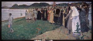 I Russland, folkesjelen (I Russland, Folkesjelen). Maleri av Mikhail Vasilyevich Nesterov (1862-1942), olje på lerret av Mikhail Vasilievich Nesterov