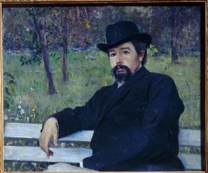 Portrett av maleren Nikolai Alexandrovich Yaroshenko av Mikhail Vasilievich Nesterov