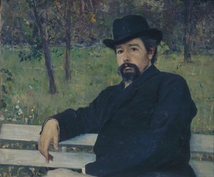 Portrett av maleren Nikolai Alexandrovich Yaroshenko 1846-1898, 1897 av Mikhail Vasilievich Nesterov