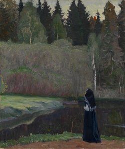 Nattergalen synger, 1918 av Mikhail Vasilievich Nesterov