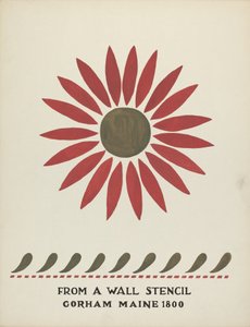 Design fra Gorham, Maine 1800: fra den foreslåtte porteføljen "Maine Wall Stencils"