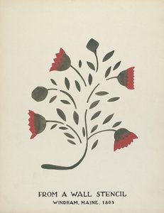Design fra Windham, Maine 1803: Fra foreslått portefølje "Maine Wall Stencils"