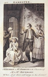 Mr Kemble og Mrs Siddons i karakterene til Mr og Mrs Beverley, frontispice til 