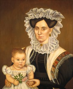 Aphia Salisbury Rich og Baby Edward, ca. 1833. av Milton W. Hopkins