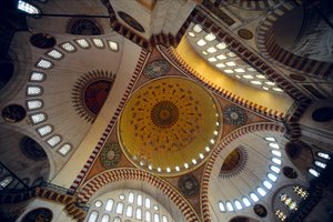 Interiøret i Suleymaniye-moskeen