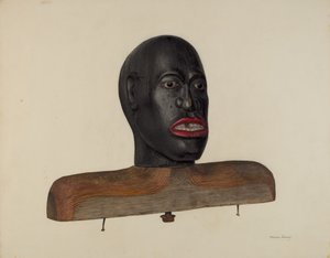 Hodet til en svart person, ca. 1940.