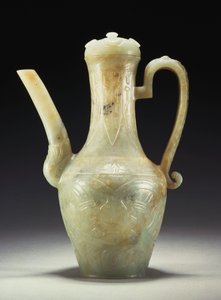 En sen Ming celadon jade ewer and cover (jade) av Ming Dynasty Chinese School