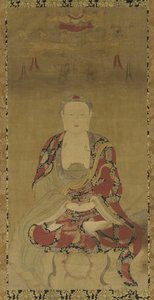 Dhyani Buddha (blekk og farge på papir)