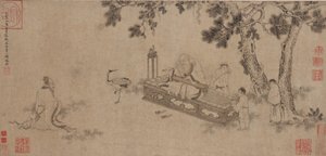 Laozi Deliving the Daodejing (blekk på papir)