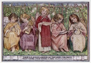 The Imps in the Heavenly Meadow. Kate Bunce (farge litho)