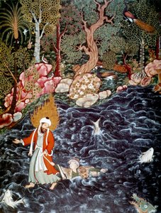 Profeten Elijah reddet prins Noor Ad-Dahr, 1562–1577. av Mir Sayyid Ali