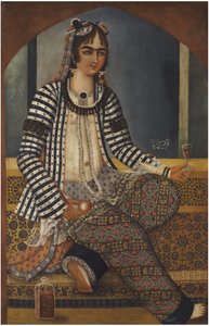 Portrett av en dame av Mirza Baba