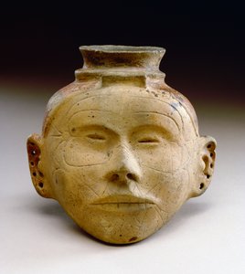 Menneskelig hodebilde, 1300-1500 (keramikk)