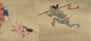 Kopi av Night Parade of One Hundred Demons fra Shinjuan Collection, 1700-tallet. av Mochizuki Gyokusen