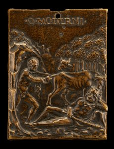 Cacus stjeler oksene fra Hercules. av Moderno