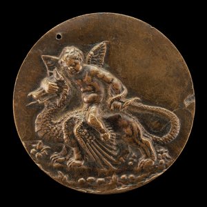Amor som rir på en drage, ca. 1500. av Moderno