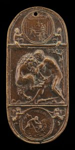 Hercules and the Nemean Lion, slutten av 1400-tallet - begynnelsen av 1500-tallet. av Moderno