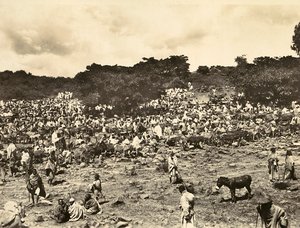 Building an Empire in the fascist age: Abyssinian Market, 09/05/1936 (s/hv-bilde) av Modestino Baldinetti