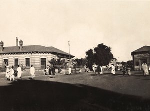 Building an Empire i den fascistiske tidsalder: elektriske selskapet i Asmara, 09/05/1936 (s/hv-bilde) av Modestino Baldinetti