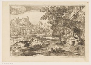 Landskap med Saint Jerome med to kjempende løver Landskap etter Titian (serietittel)