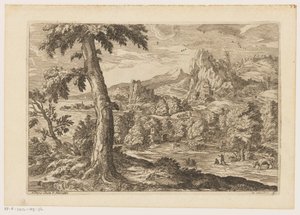 Landskap med figurer langs en elv Landskap etter Titian (serietittel)